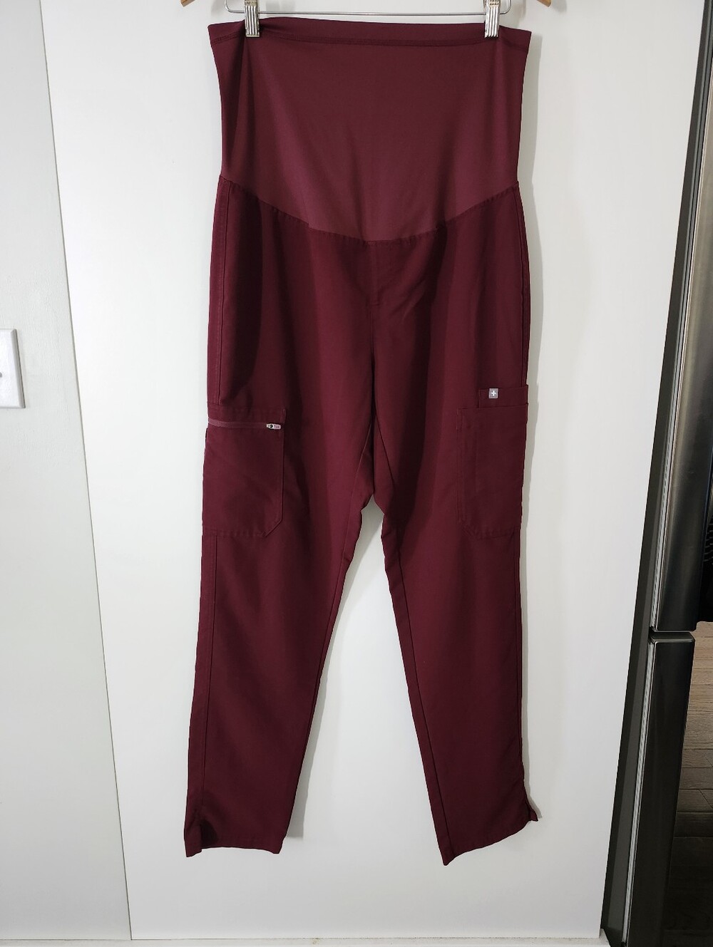 FIGS Yola Maternity Scrub Pants Burgundy Medium Tall Medical Healthcare Uniform